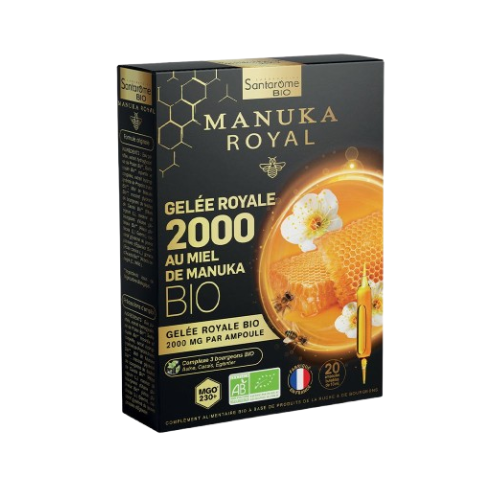 SANTAROME GELEE ROYALE 2000MG AU MIEL DE MANUKA 20 AMPOULES