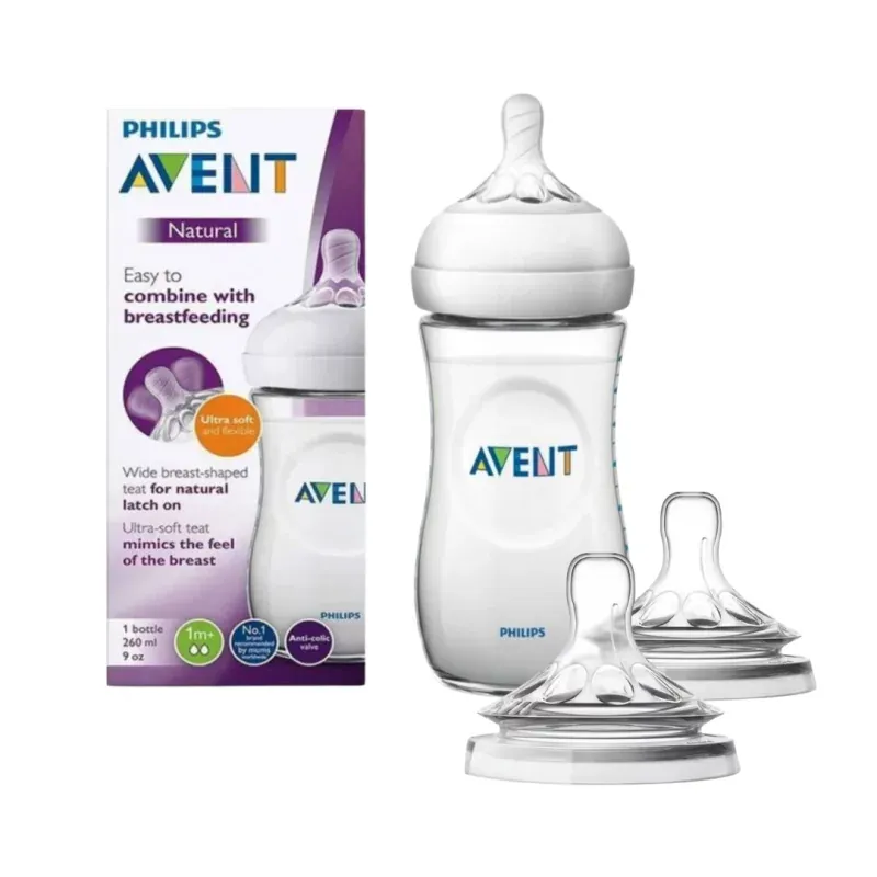 AVENT BIBERON NATURAL 330 ML ACHETE + AVENT 2 TÉTINES NATURAL 3M + VARIABLE OFFERTES