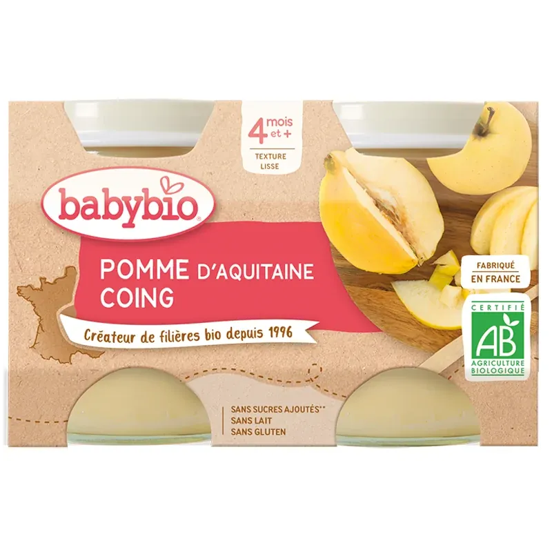 Babybio Pomme d’Aquitaine Coing 2X130G