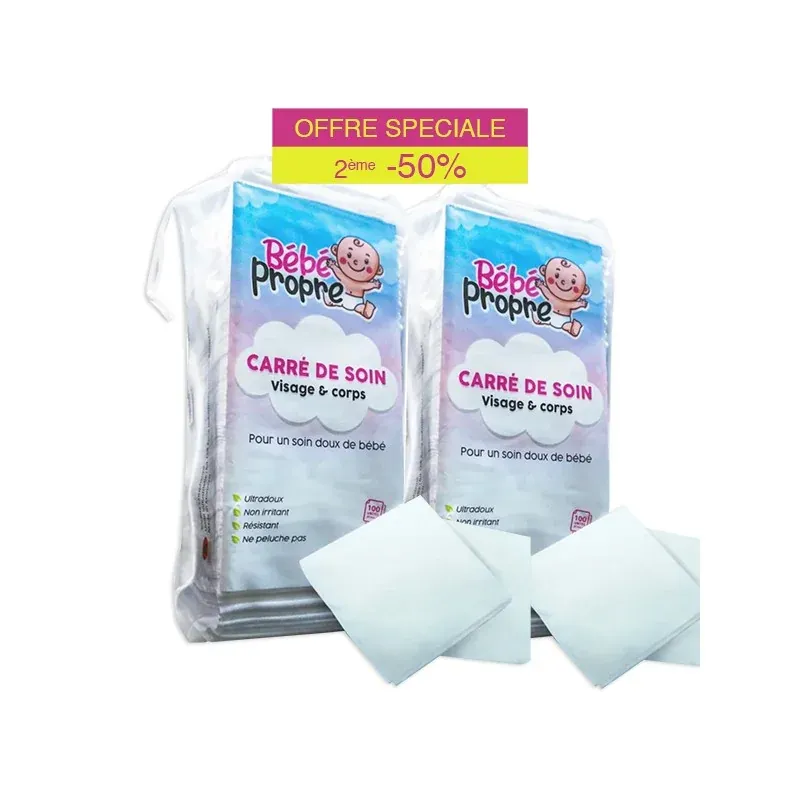 BEBE PROPRE Carre de Soin 100 Pièces – 2ème -50%