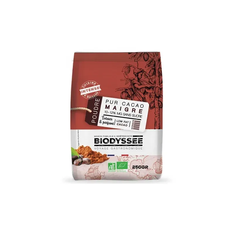 BIODYSSEE CACAO MAIGRE (10% - 12%) 250G