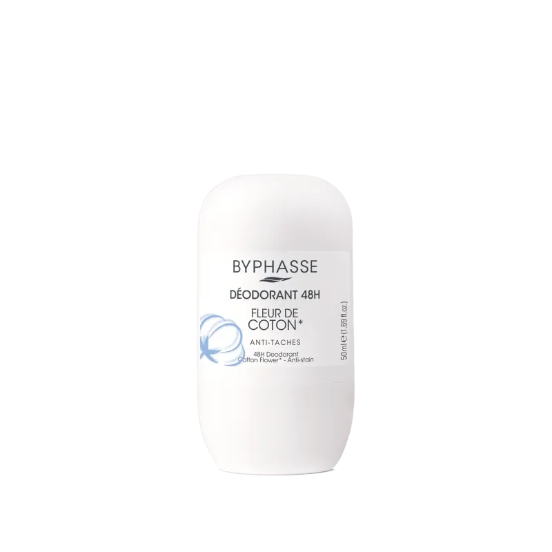 BYPHASSE Deodorant roll-on 48h fleur-de-cotton 50ml