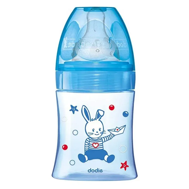 DODIE BIBERON INITIATION+ 150ML BLEU BÂTEAU 0-6 M TET RONDE 3 VIT D1