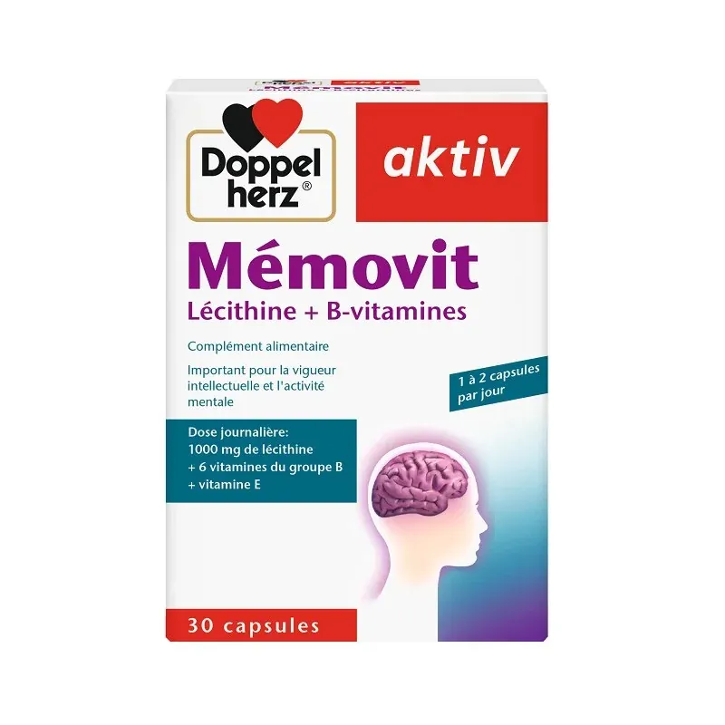 Doppel Herz Aktiv Mémovit Lécithine + B-vitamines 30 Capsules