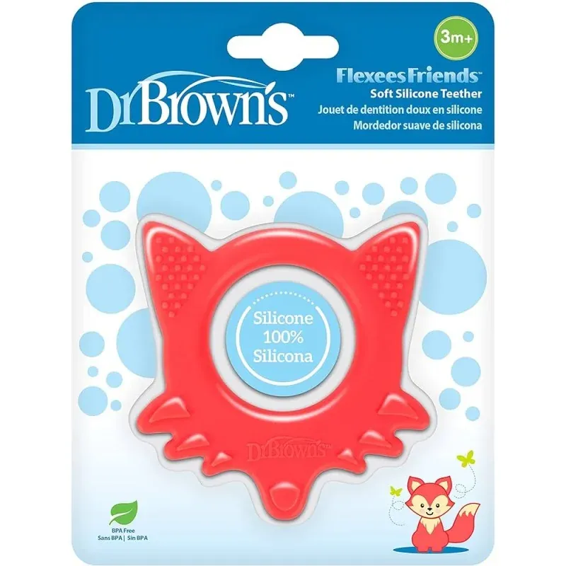 DR BROWNS ANNEAU DE DENTITION FLEXEES FRIENDS RENARD ROUGE 3 MOIS+