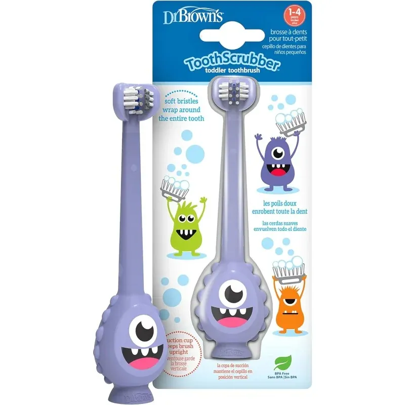 DR BROWNS BROSSE A DENTS BEBE 1-4 ANS MONSTRE VIOLLET