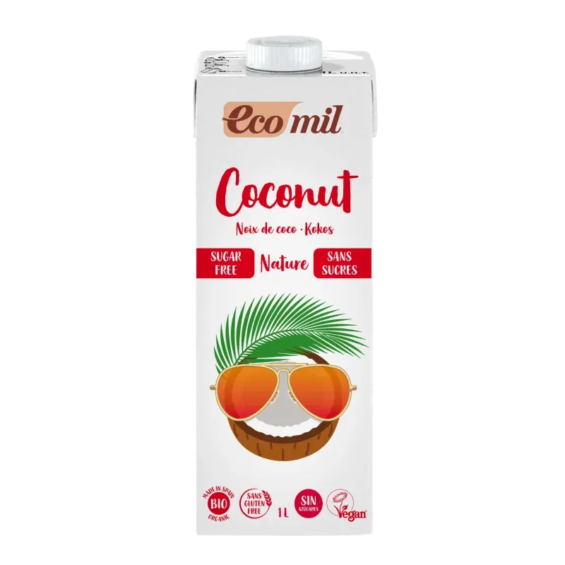 ECOMIL LAIT DE COCO SANS SUCRE 1L