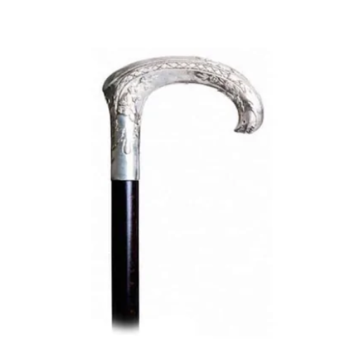 Canne poignée Crochet argenté 103110