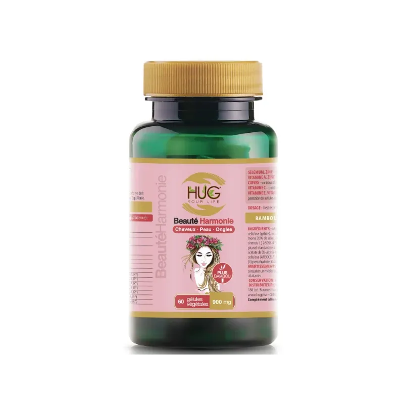 HUG BEAUTE HARMONIE CHEVEUX PEAU ET ONGLE 60 GELULES 900 MG