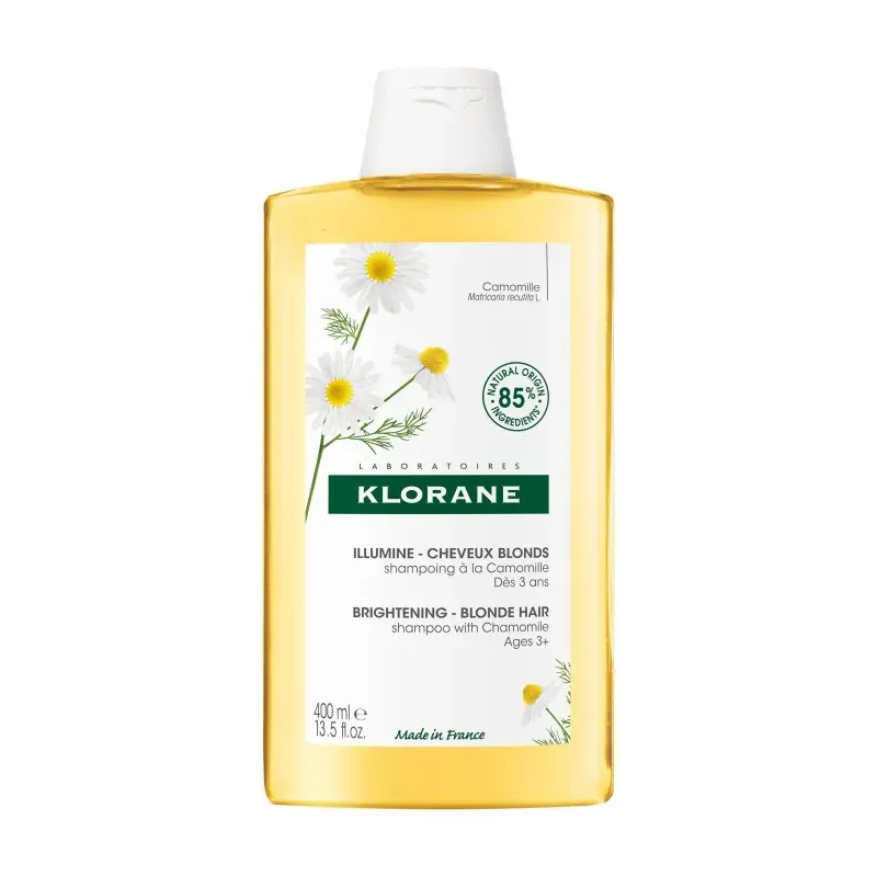 Klorane - Shampoing Reflets Blonds à la Camomille cheveux blonds à châtains - Éclaircissant 400 ml