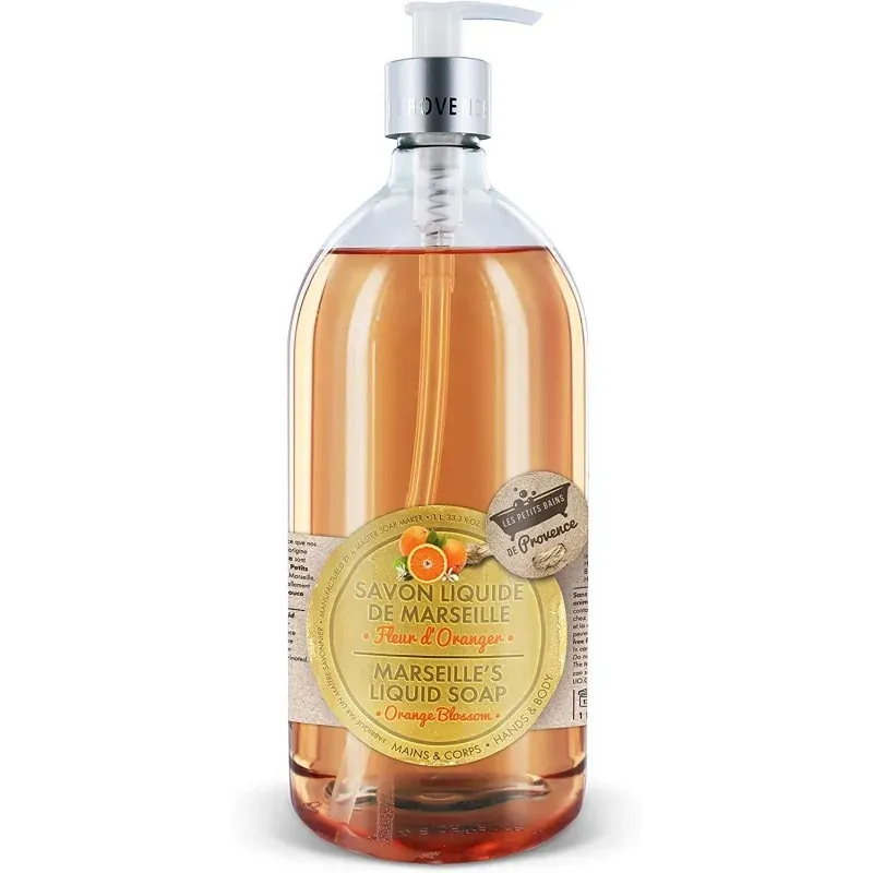 LES PETITS BAINS DE PROVENCE SAVON LIQUIDE FLEUR D`ORANGER 1L
