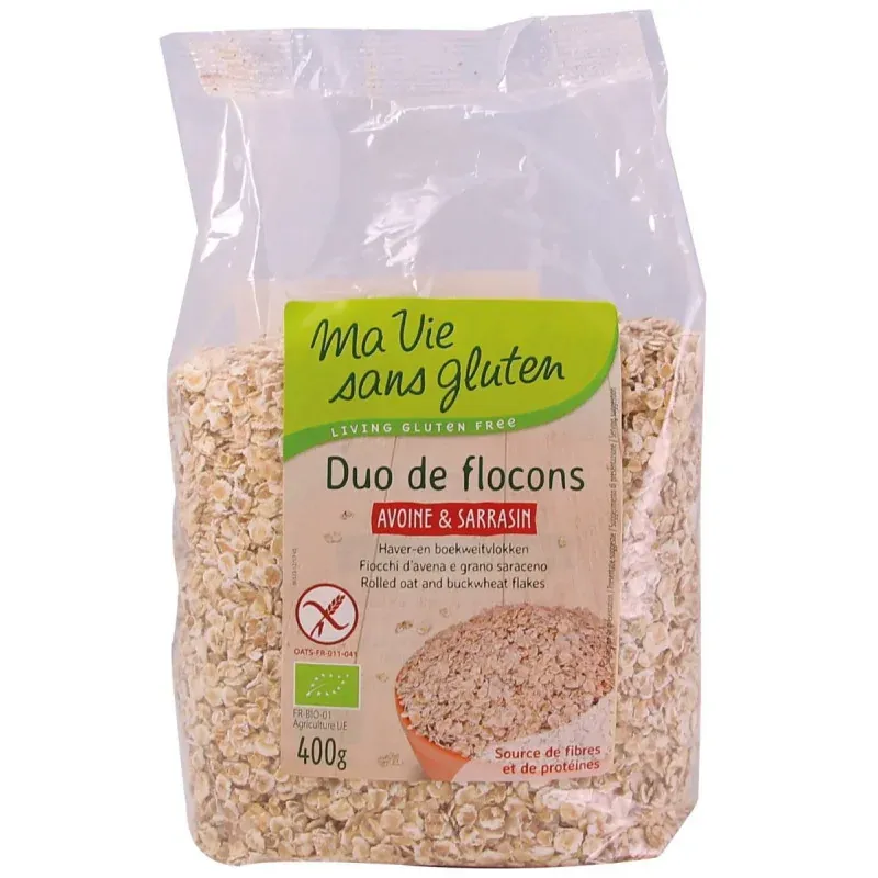 MA VIE SANS GLUTEN DUO DE FLOCONS D'AVOINE ET SARRASIN 400G