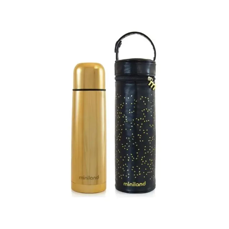 Miniland Deluxe thermos gold 500ml + sac isotherme 89256