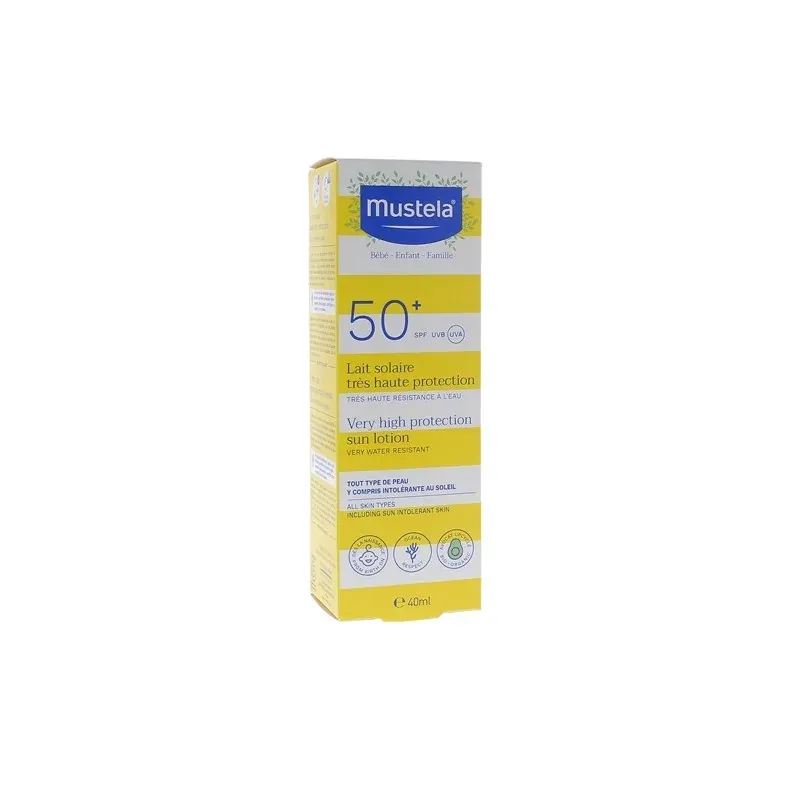 Mustela Bébé Enfant Lait Solaire Très Haute Protection SPF50+ 40ml