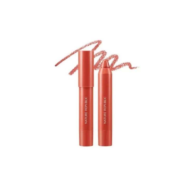 NATURE REPUBLIC BY FLOWER ECO CRAYON LIP VELVET 04 CHILLI RED