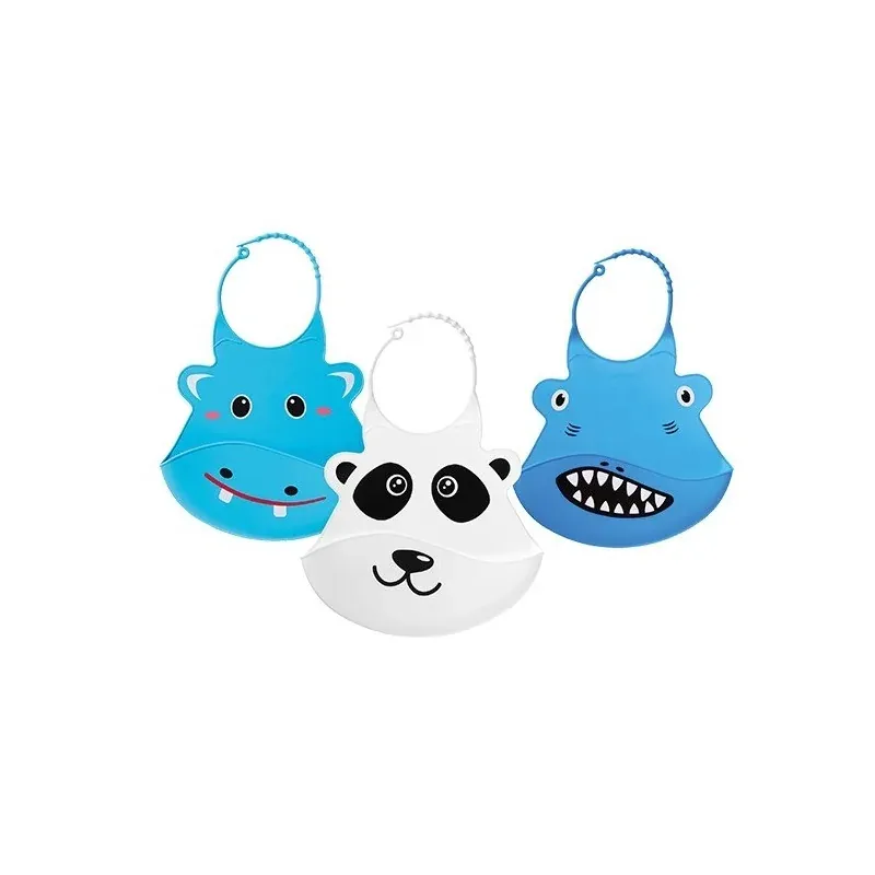 NUBY Bavoir en silicone décor animaux avec poche-3m+ ID4398