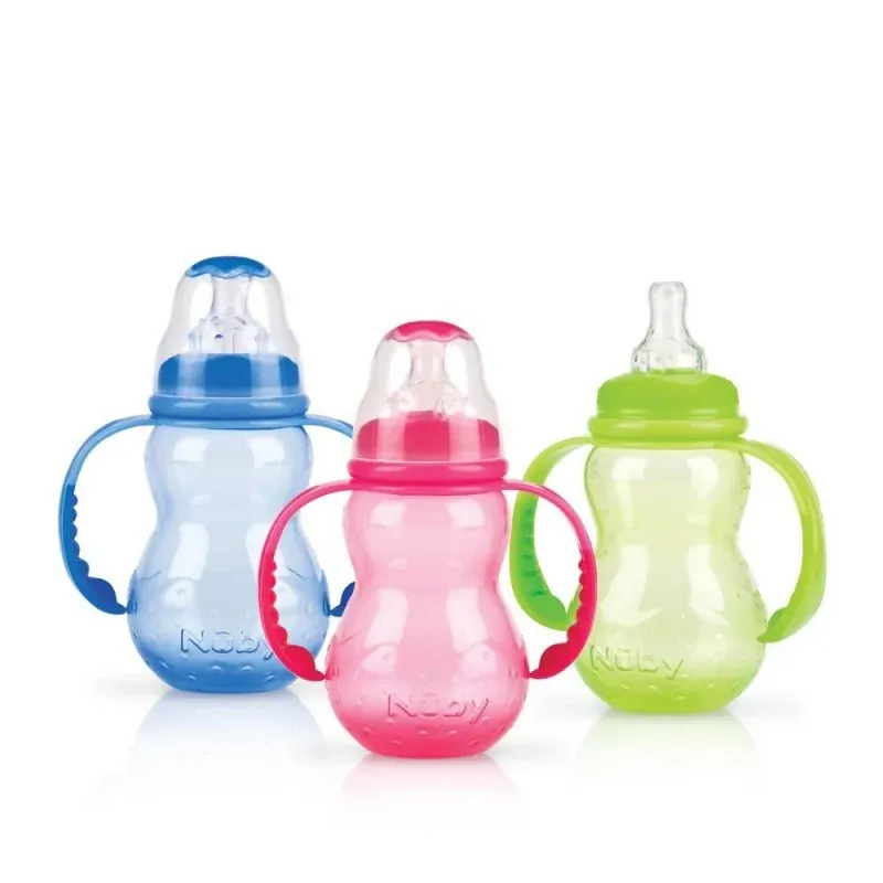 Nûby Biberon Polycarbonate 210 ml col standard à ances avec tétine débit variable +0 mois Réf : ID1092