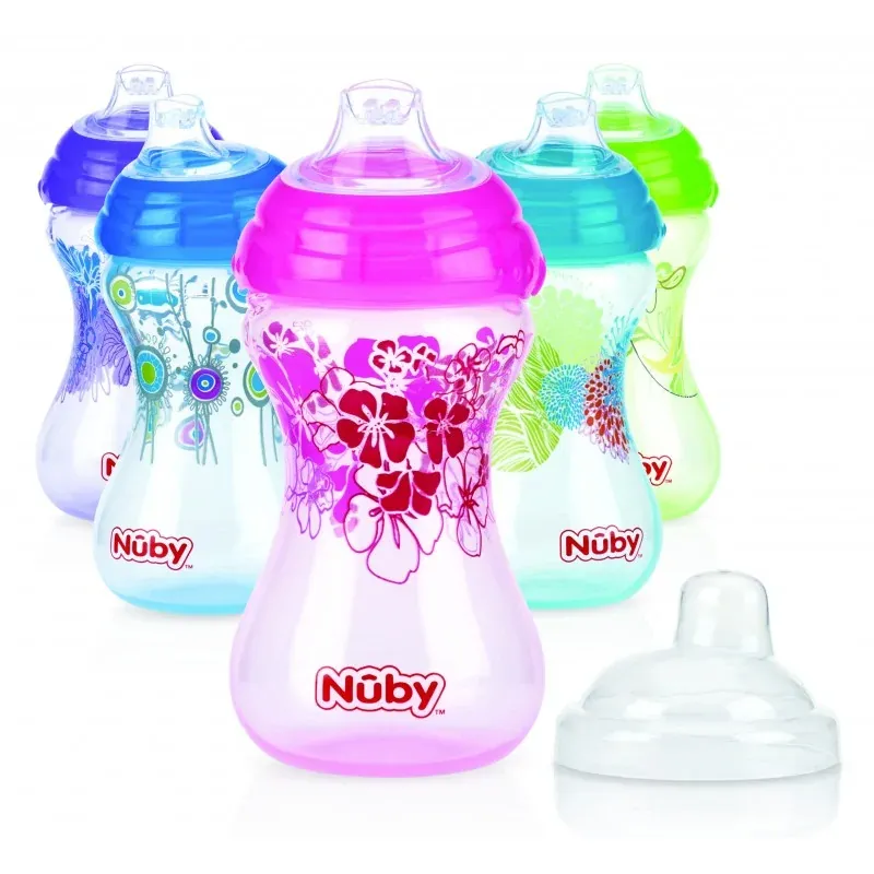 NUBY Gobelet anti-goutte Designer Series imprimé en PP à Bec en silicone souple et couverle 300ml +6mois - ID10282