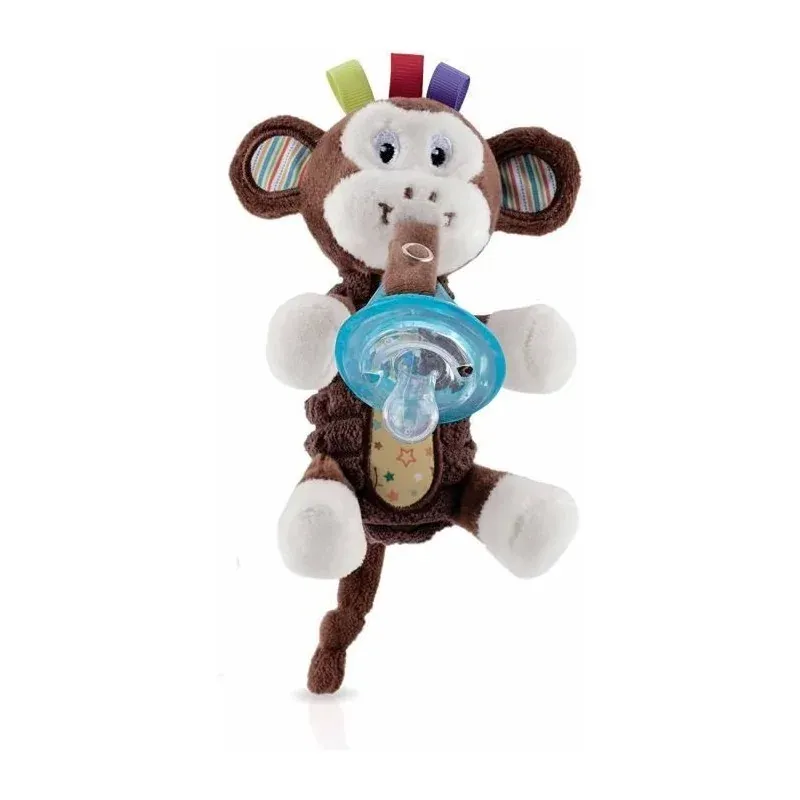 NUBY Peluche avec sucette Natural Flex™ Cerise 100% silicone - 0-6m ID5853