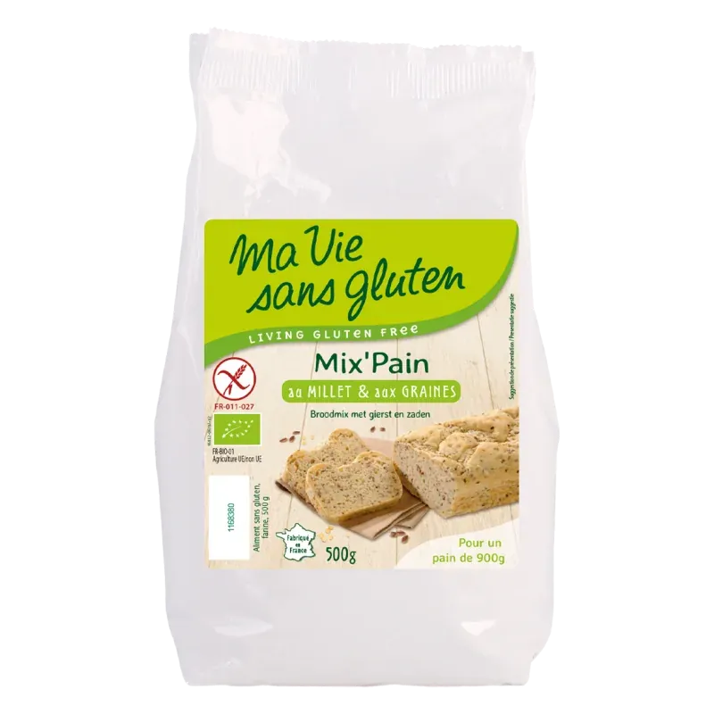 Ma Vie Sans Gluten preparation pour pain bio au millet et aux graines