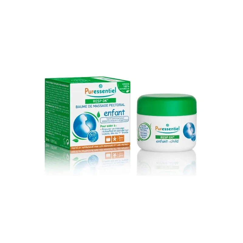 PURESSENTIEL RESPIRATOIRE BAUME DE MASSAGE PECTORAL ENFANT 4 HE POT 60ML