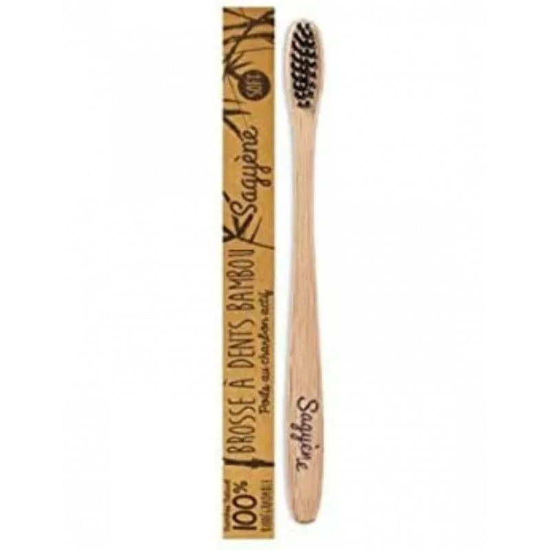 Sagyène Brosse à dents Bambou aux poils de Charbon Actif