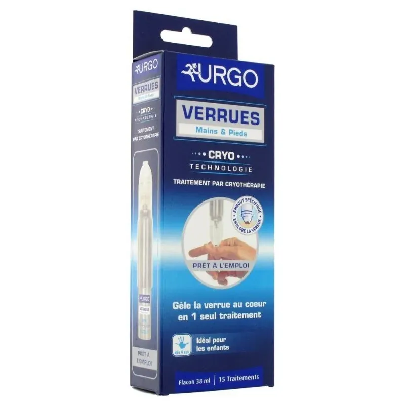 Urgo Verrues Mains et Pieds, traitement par cryothérapie 15 traitements (38 ml)