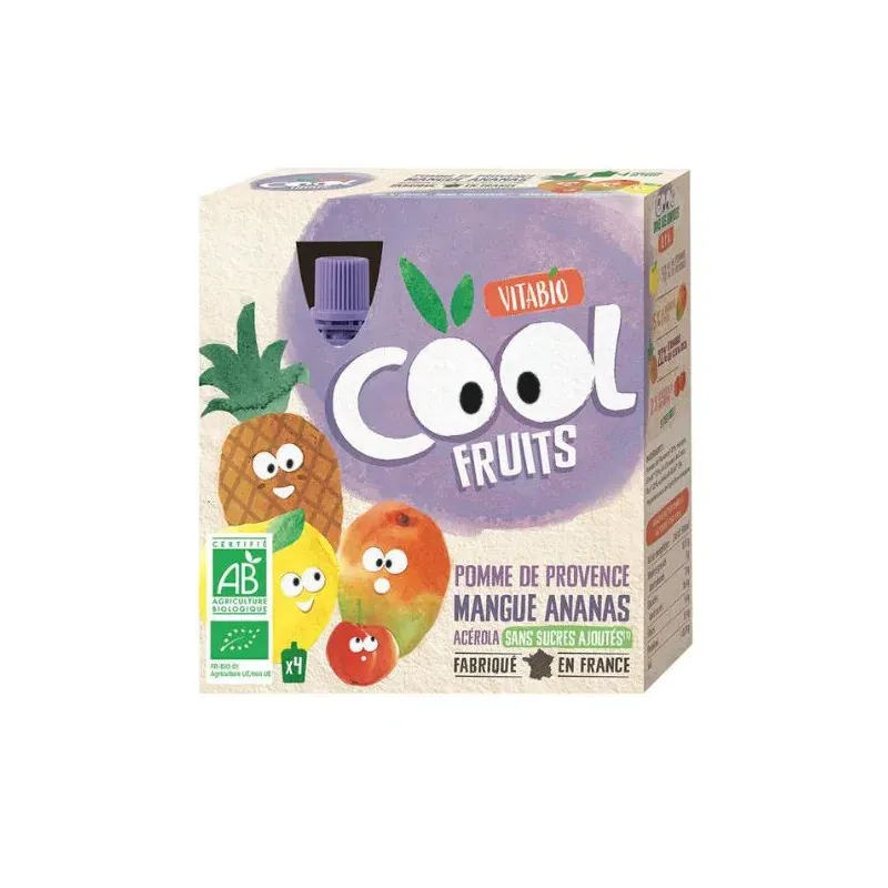 VITABIO POMME MANGUE ANANS ACEROLA 4 x 90 G