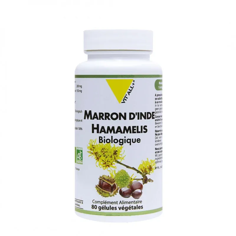 VITALL+ Marron D’Inde 150Mg + Hamamelis 200Mg 80 Gélules