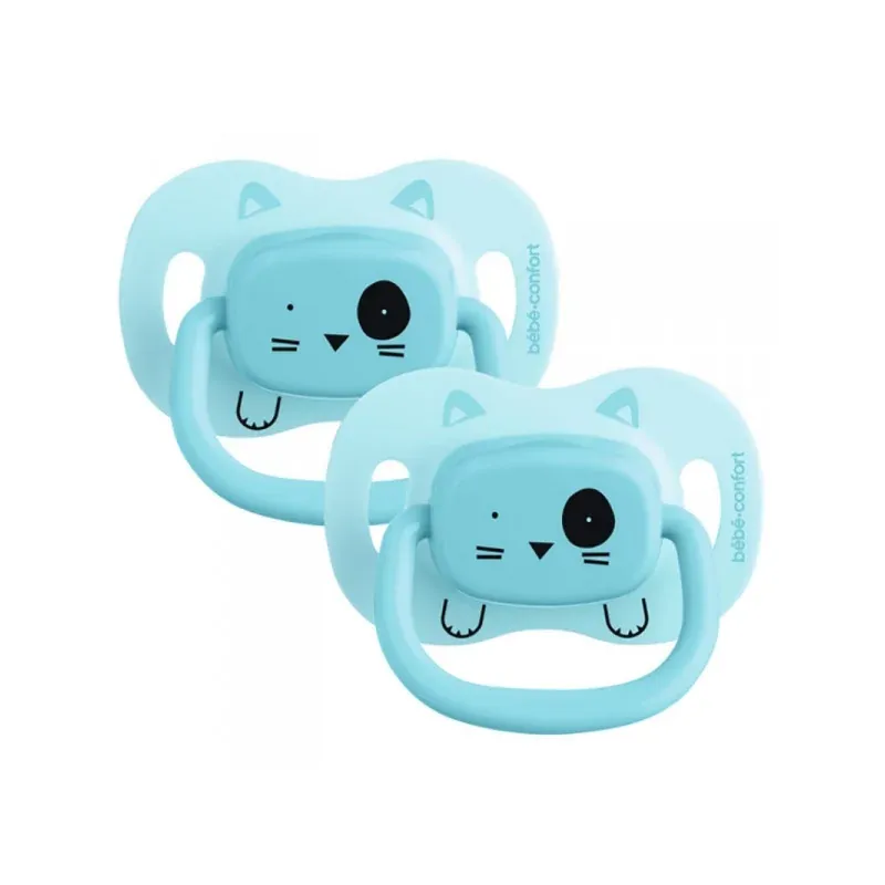 BÉBÉ CONFORT SUCETTES REVERSIBLES - 0/6 M - SILICONE - ANIMALS BLEU X2