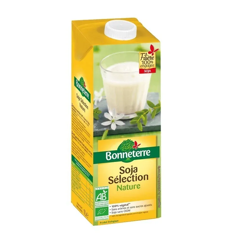 BONNETERRE Boisson Soja sélection Nature bio 1L