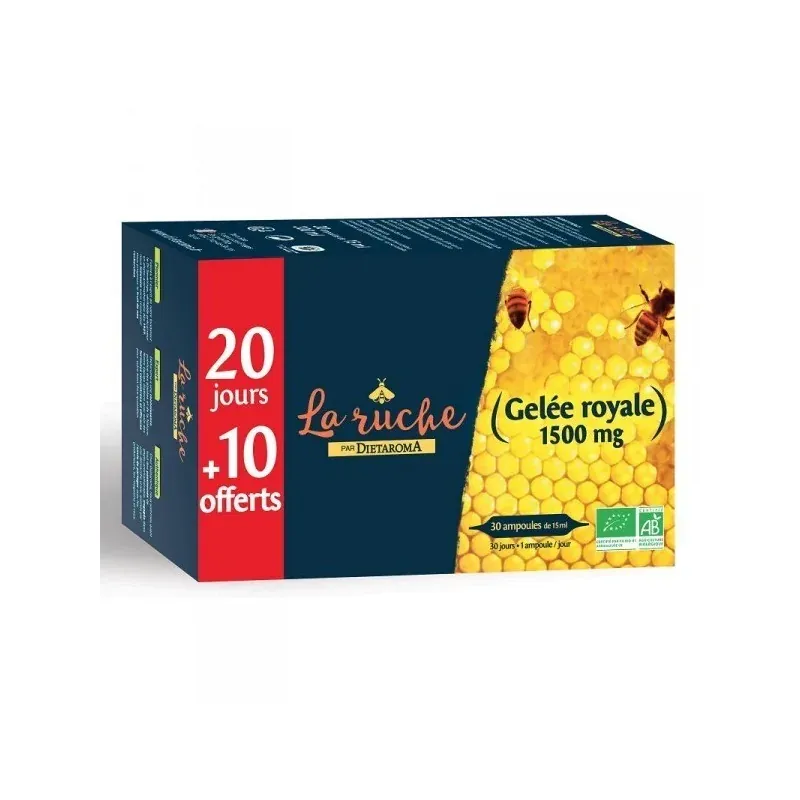 DIETAROMA GELÉE ROYALE BIO 1500MG - 30 AMPOULES DE 15ML