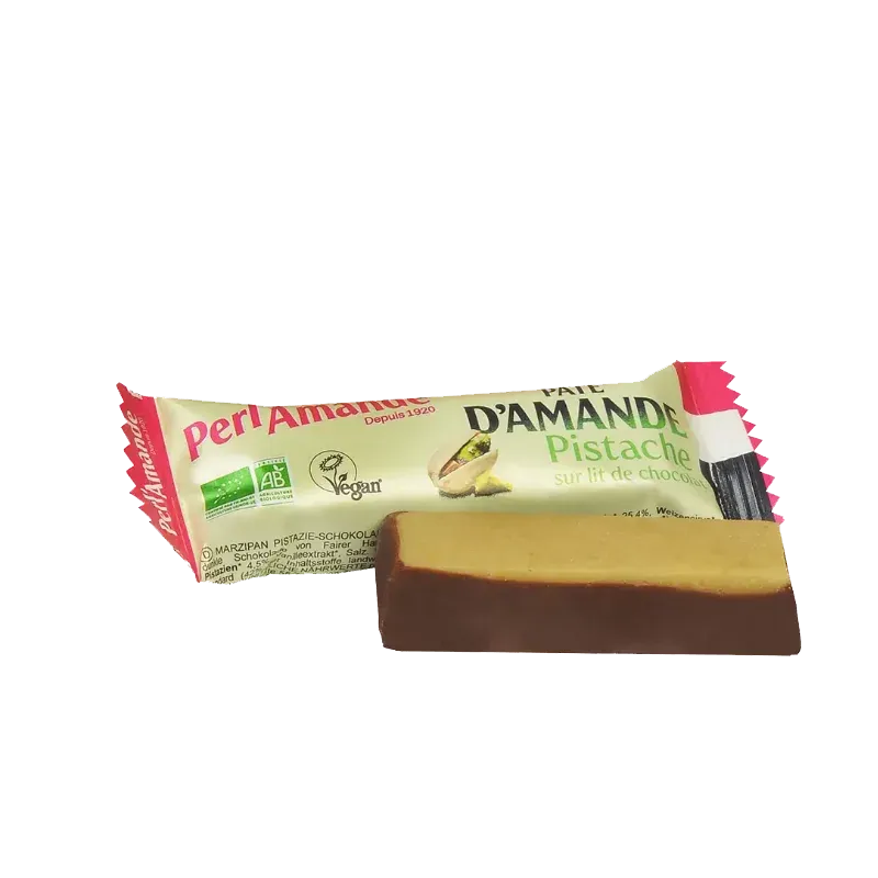 PERL' AMANDE BARRE DE PATE D'AMANDE PISTACHE CHOCOLAT 25G